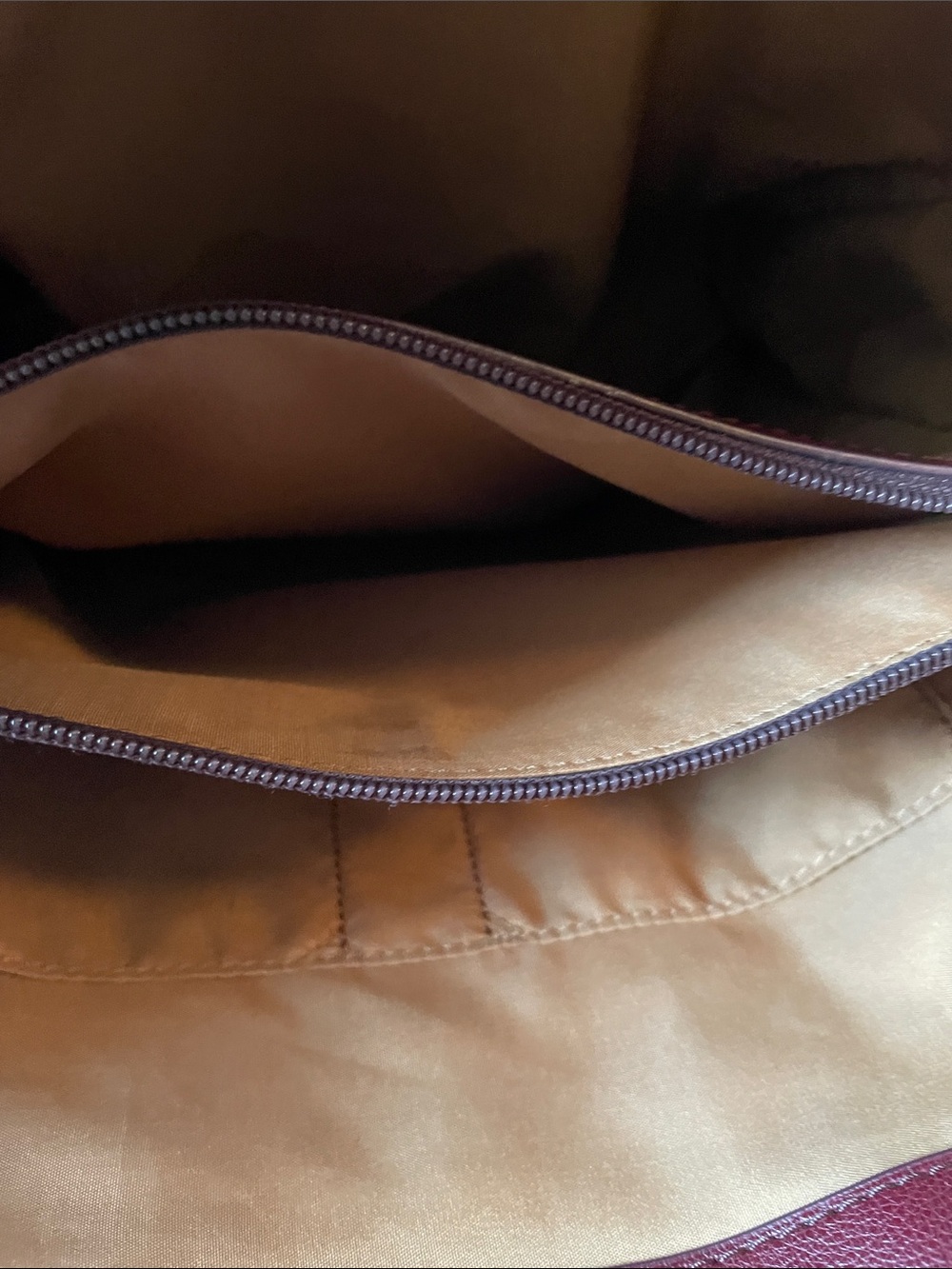 Fossil Women's Kingston Quilted Center Panel Tote Bag in Burgundy Purse - Picture 7 of 11